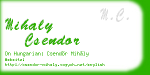 mihaly csendor business card
